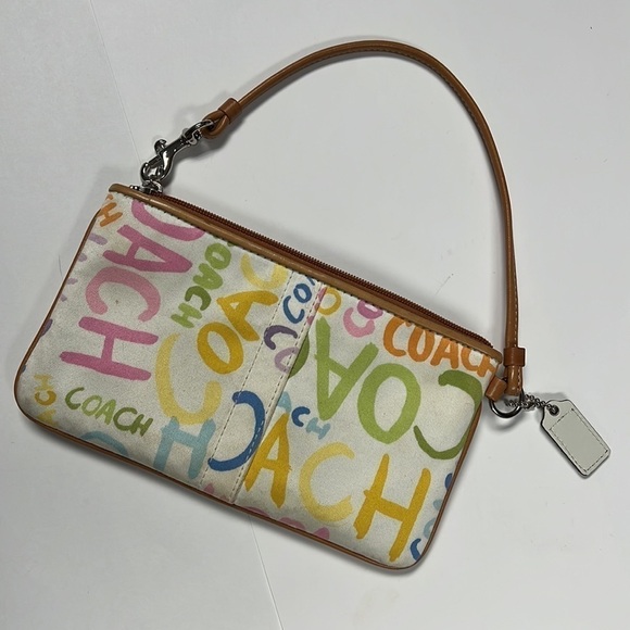 Coach Multi Graffiti F42621 Beach Large Flat Wristlet Clutch - Picture 6 of 6